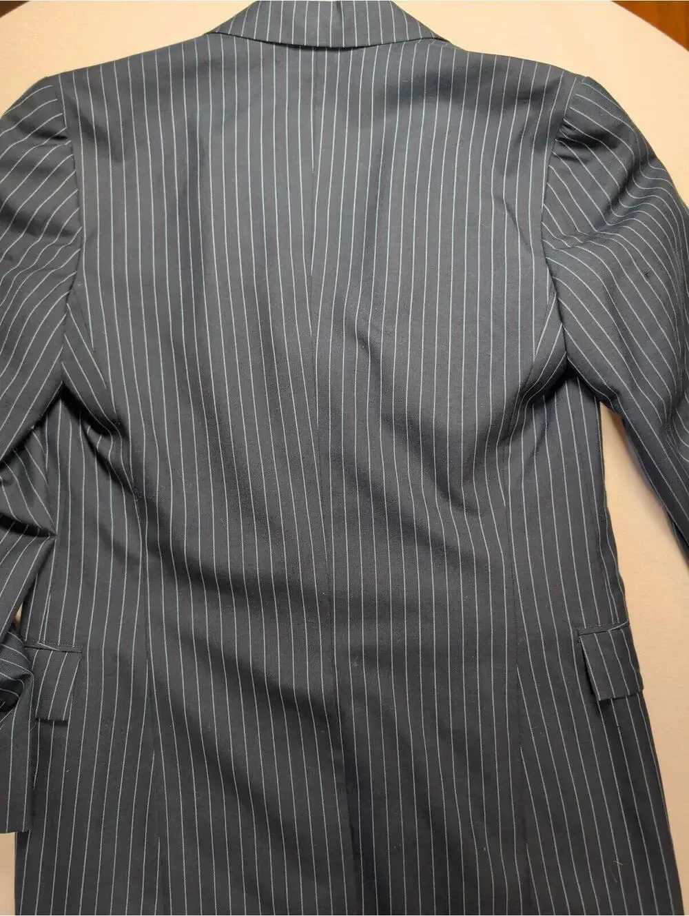 90s Vintage Bespoke Pinstripe 3 Piece Suit Navy Tailored Henries of Japan Unisex
